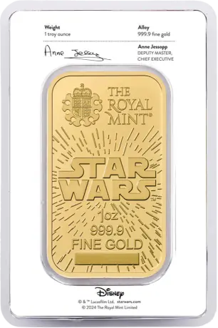 Zlatý zliatok Britská královská mincovna - Star Wars, 1 oz