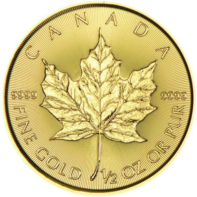 Zlatá minca Maple Leaf - různé roky, 1/2 oz