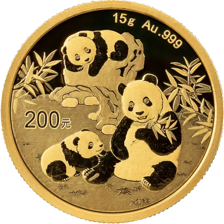 Zlatá minca Panda 15 g - 2025