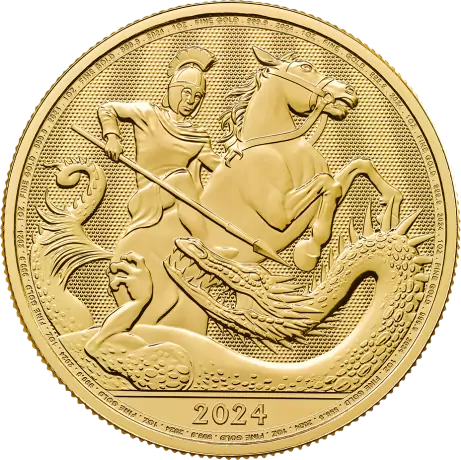 Zlatá minca Sv. Jiří a Drak 2024 - Britská královská mincovna, 1 oz