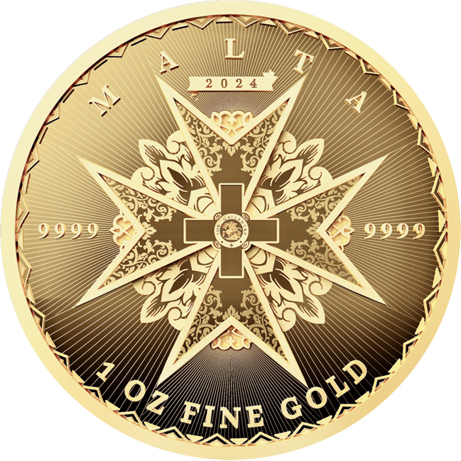 Zlatá minca Maltézský kříž 2024, 1 oz