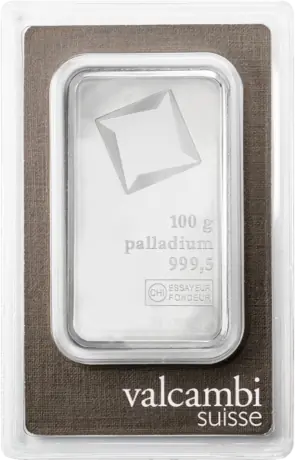 Palladiový zliatok Valcambi, 100 g