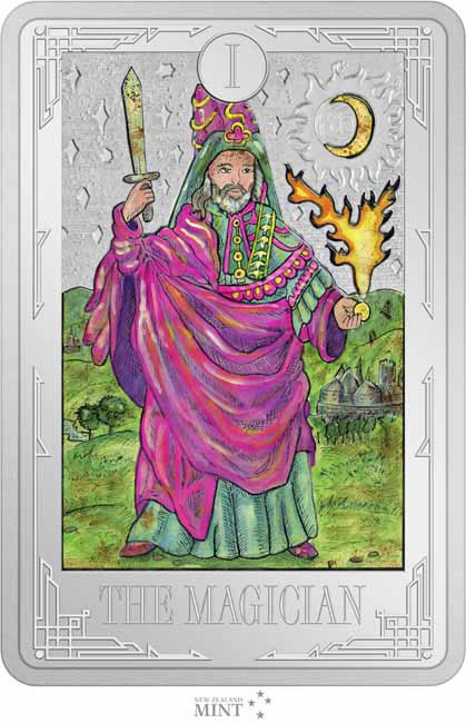 Tarot: Der Magier 1 Unze Silber Rechteck-Münze