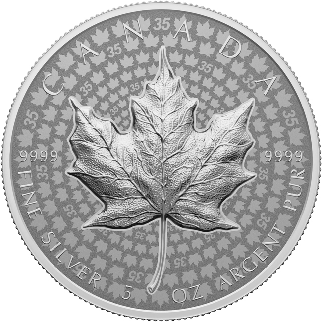 Maple Leaf 2023, ultra vysoký reliéf, 5 oz stříbra