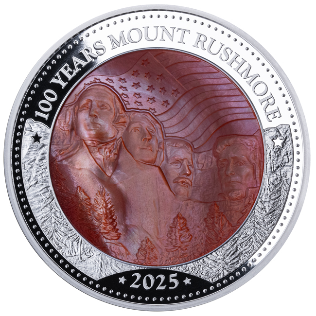 100. výročí Mount Rushmore 2025; 5 oz stříbra