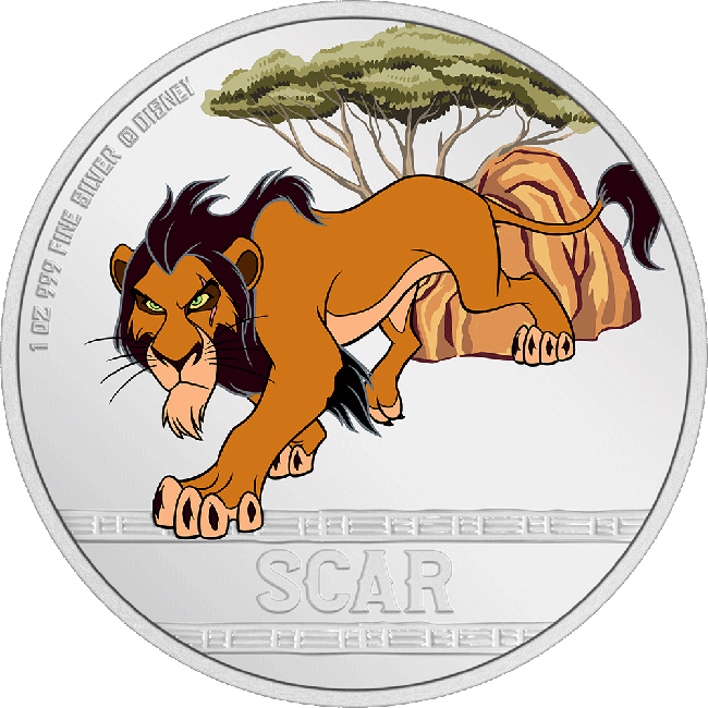 Lví král: Scar 2024, 1 oz stříbra v etuji