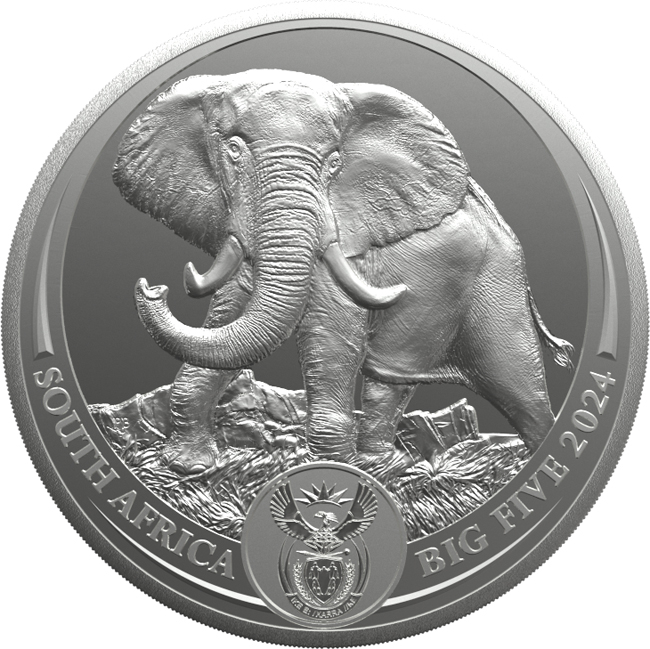 Big Five III - Slon 2024, sada 2 x 1 oz stříbra v etuji