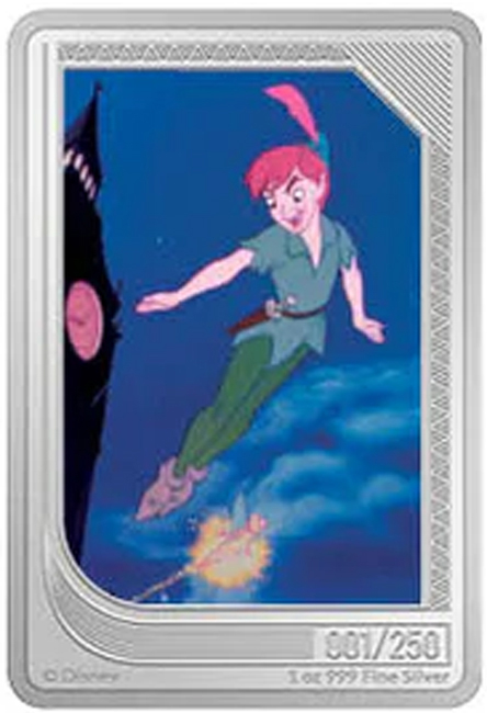 Disney sběratelská mince Peter Pan, 1 oz stříbra