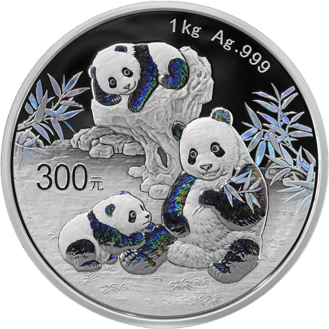 Stříbrná mince Panda 2025, 1 kg v etuji